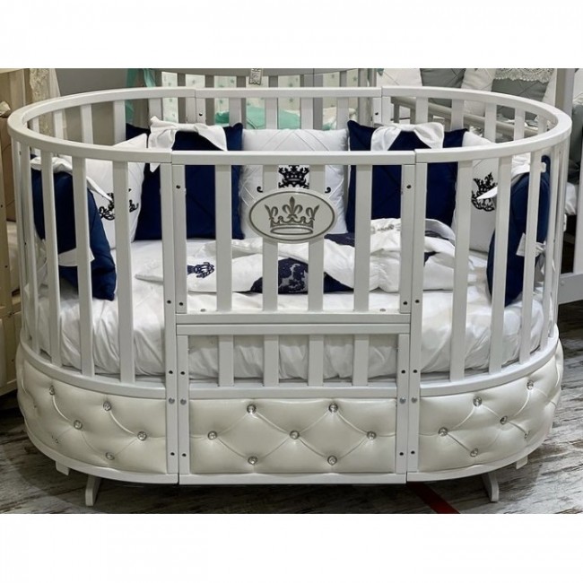 Детская кроватка MALIKA ROYAL MAJESTY ЭКО-кожа белый Детская кроватка MALIKA ROYAL MAJESTY ЭКО-кожа белый